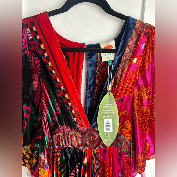 FARM RIO (NWT) Flower Scarves Maxi Dress (M) - Picture 7 of 15